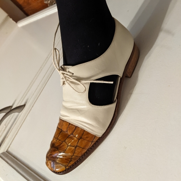 Vintage Crocodile oxford style shoes - Picture 3 of 10